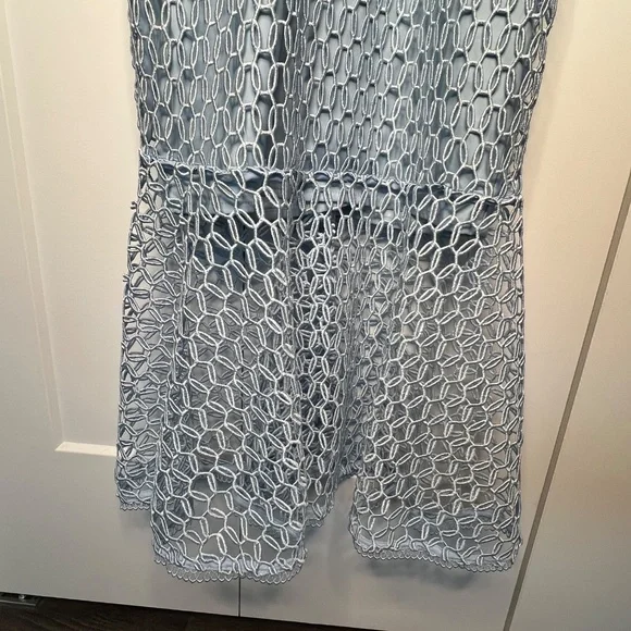 Bardot Fiona Mesh Light Blue Midi Dress Women's Size Large / 10 US - Picture 6 of 9